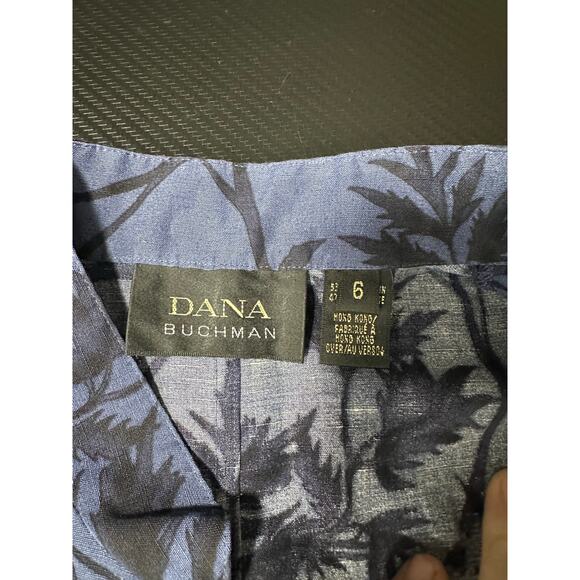 Vintage Linen Silk Tank Button Front Size 6 Grandmas Boho Blue Dana Buchman - Picture 3 of 11